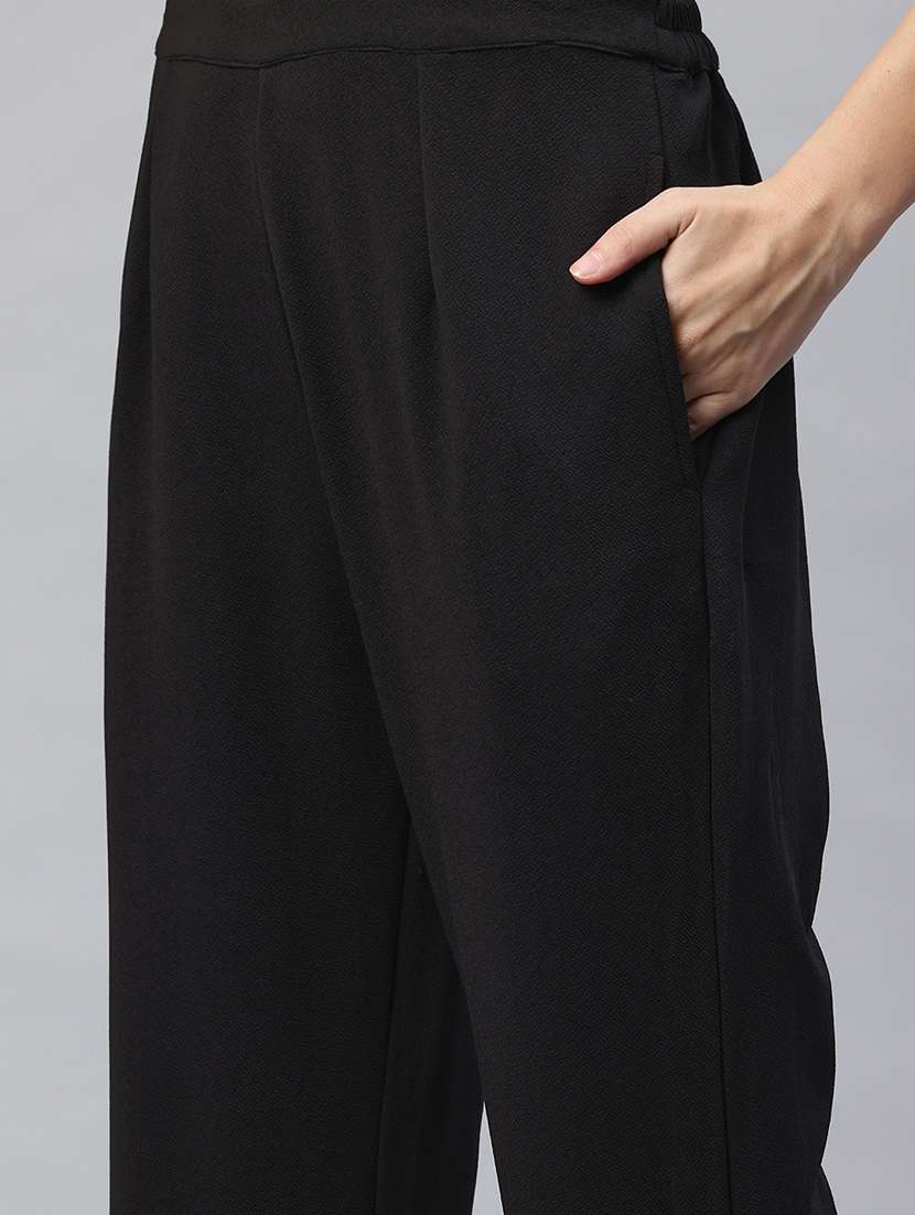 women black solid jacket & trouser co-ord set - 21881228 -  Standard Image - 7