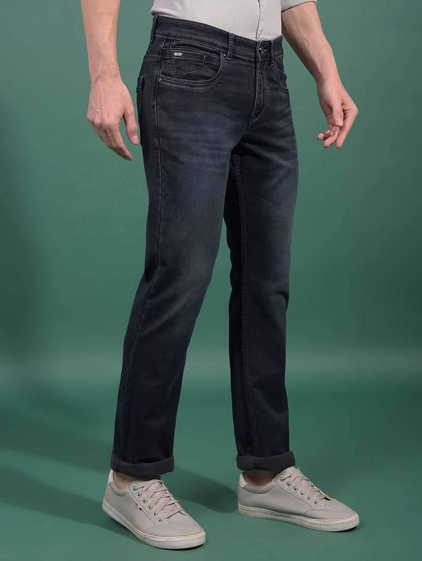 men washed mid rise full length denim jeans - 21881259 -  Standard Image - 2