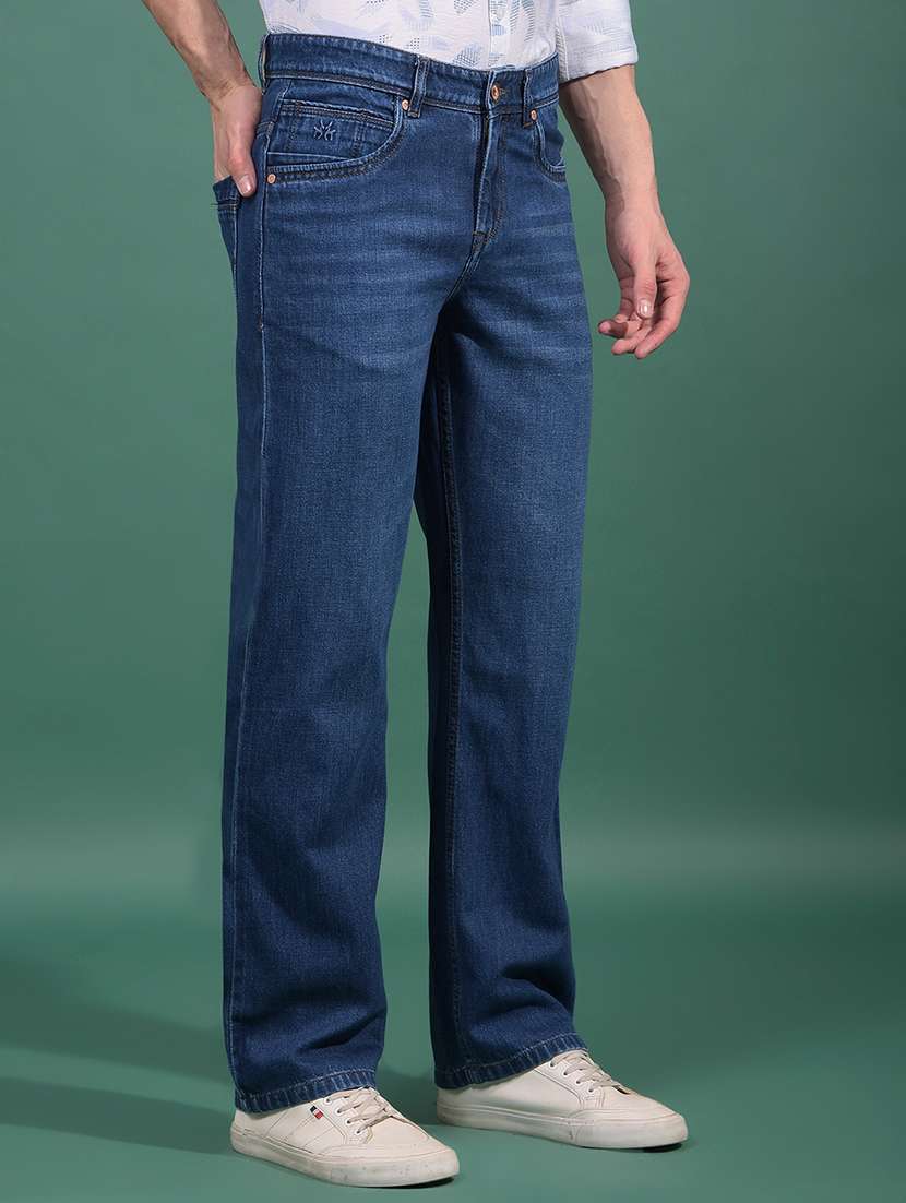 men washed mid rise full length denim jeans - 21881263 -  Standard Image - 2