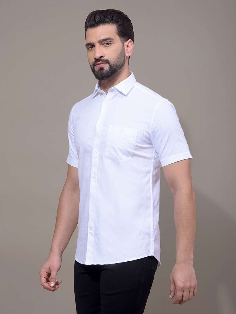 men self design short sleeve slim fit casual shirt - 21881280 -  Standard Image - 2