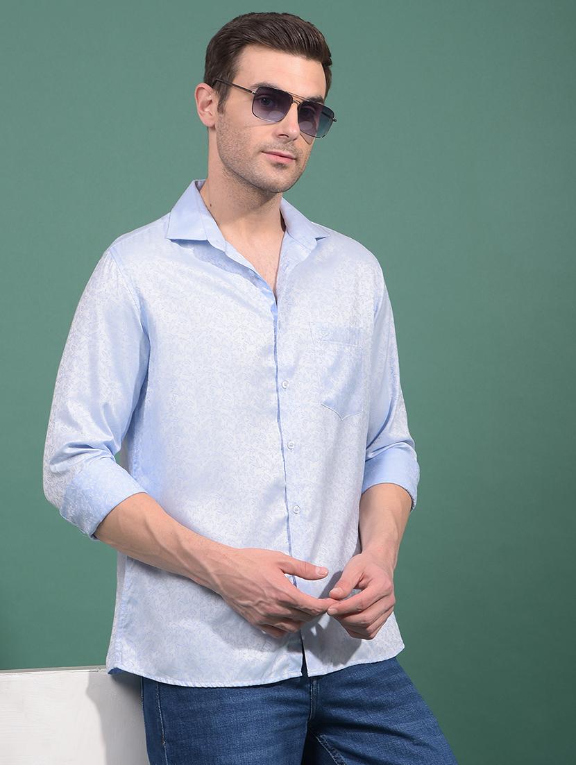 men printed long sleeve slim fit casual shirt - 21881309 - Zoom Image - 0
