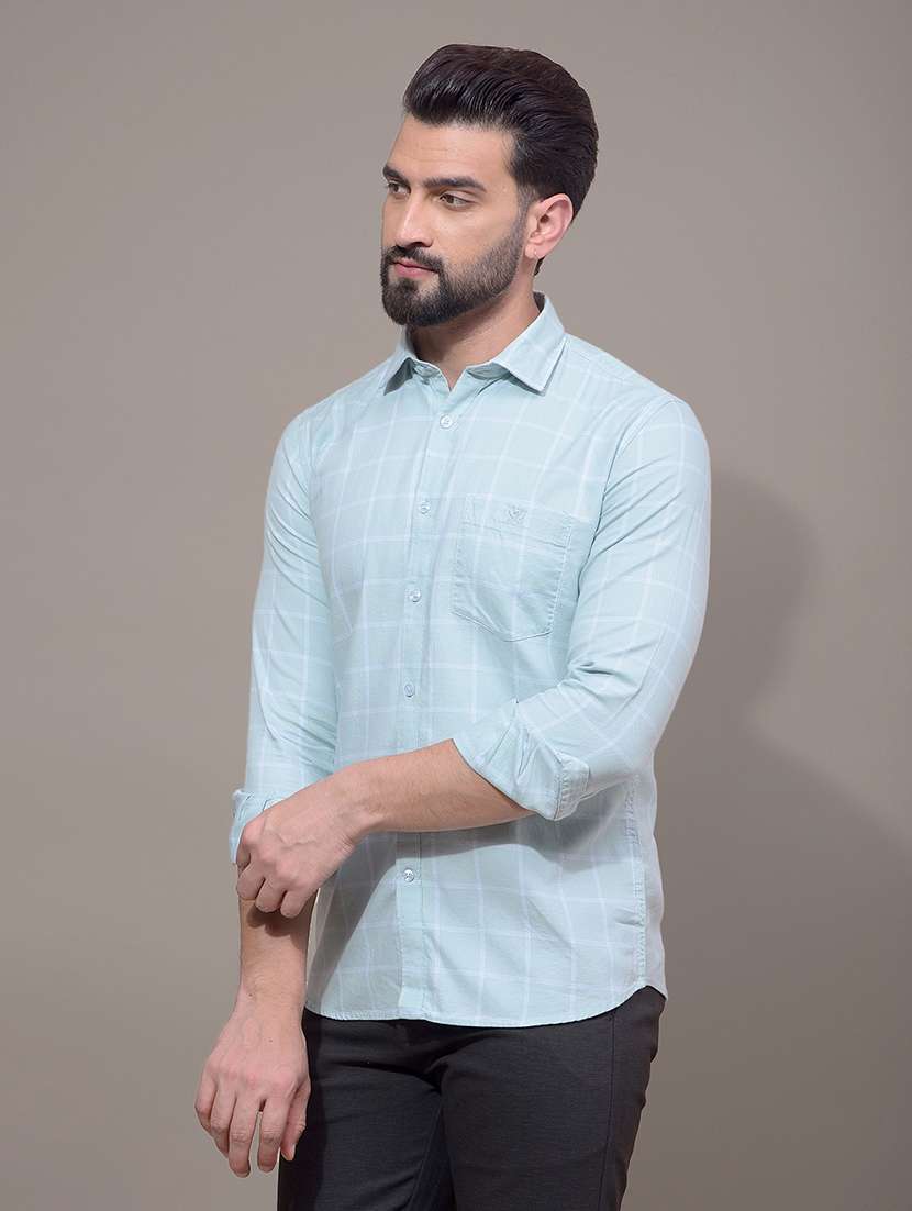 men checkered long sleeve slim fit casual shirt - 21881316 -  Standard Image - 2