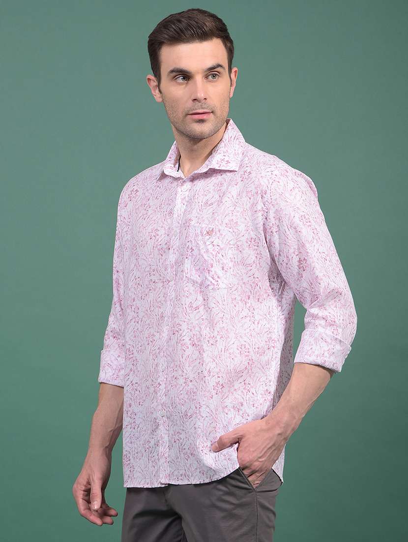 men printed long sleeve slim fit casual shirt - 21881338 -  Standard Image - 2