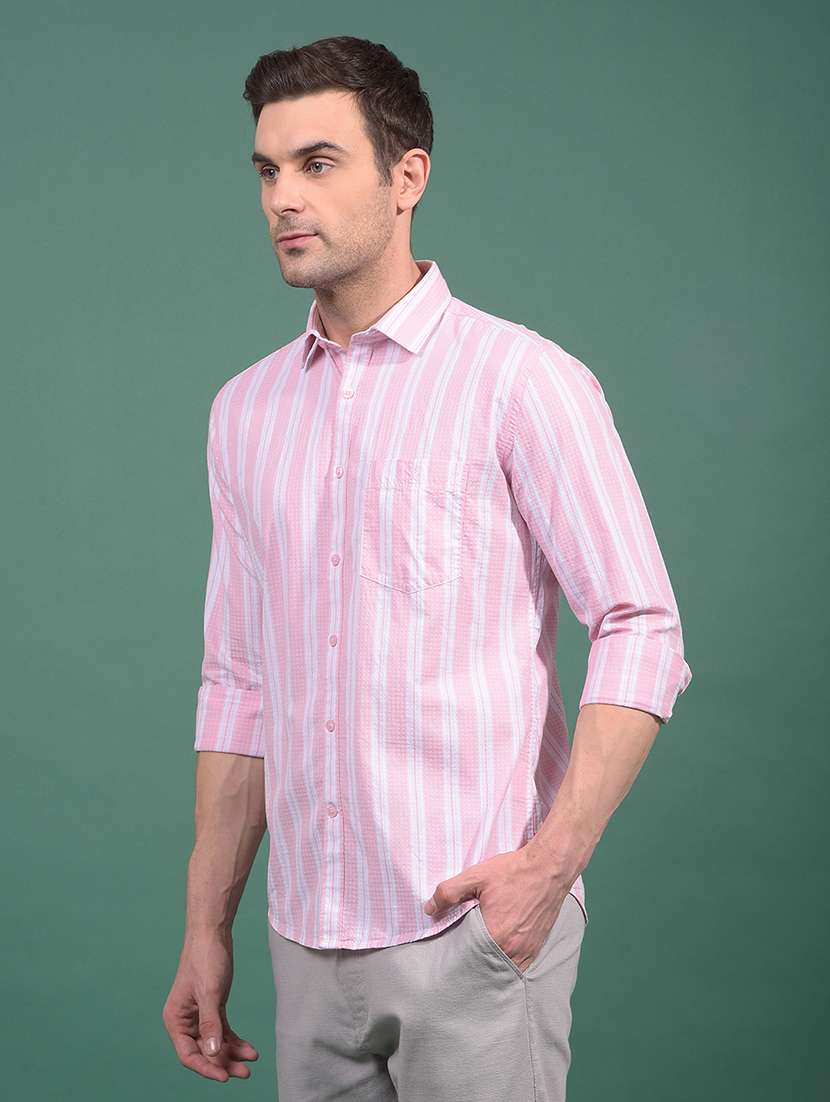 men striped long sleeve slim fit casual shirt - 21881342 -  Standard Image - 2