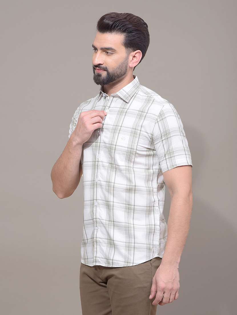men checkered short sleeve slim fit casual shirt - 21881348 -  Standard Image - 2