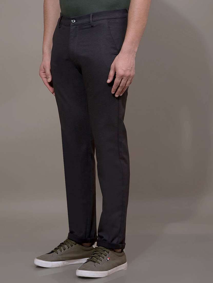 men solid mid rise slim fit chinos casual trouser - 21881389 - Standard Image - 2