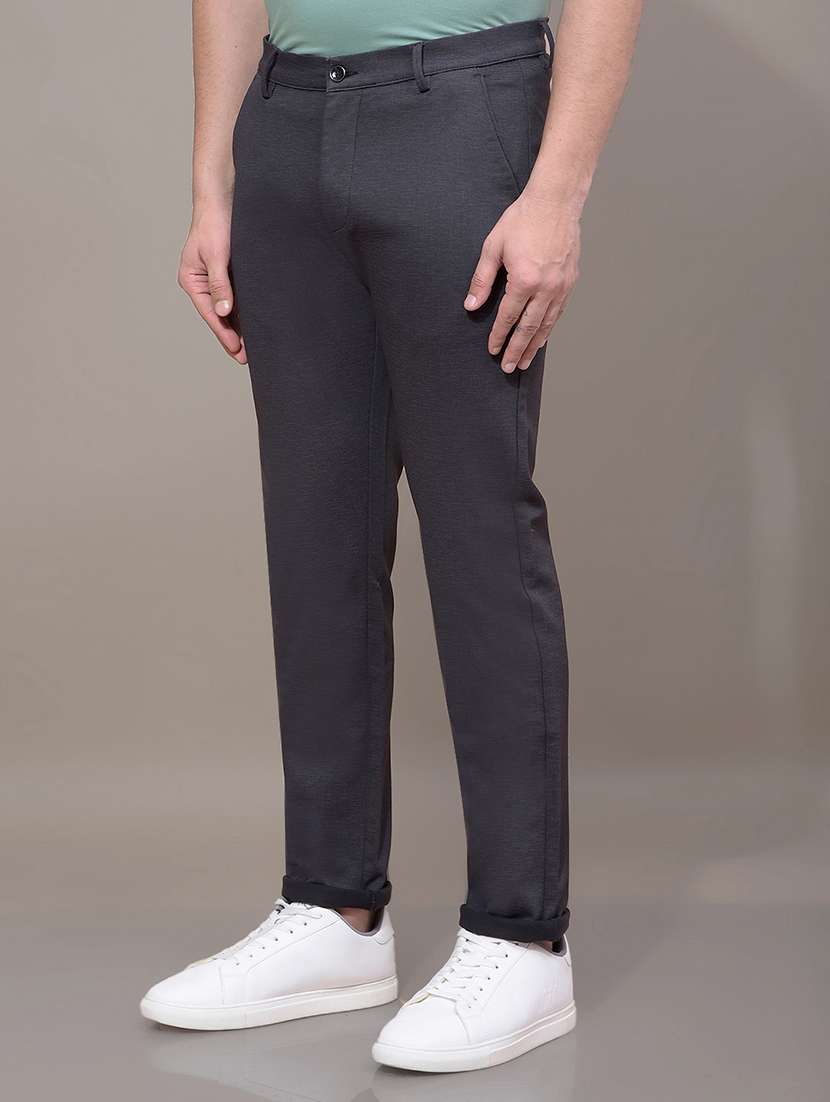 men solid mid rise slim fit chinos casual trouser - 21881390 -  Standard Image - 2