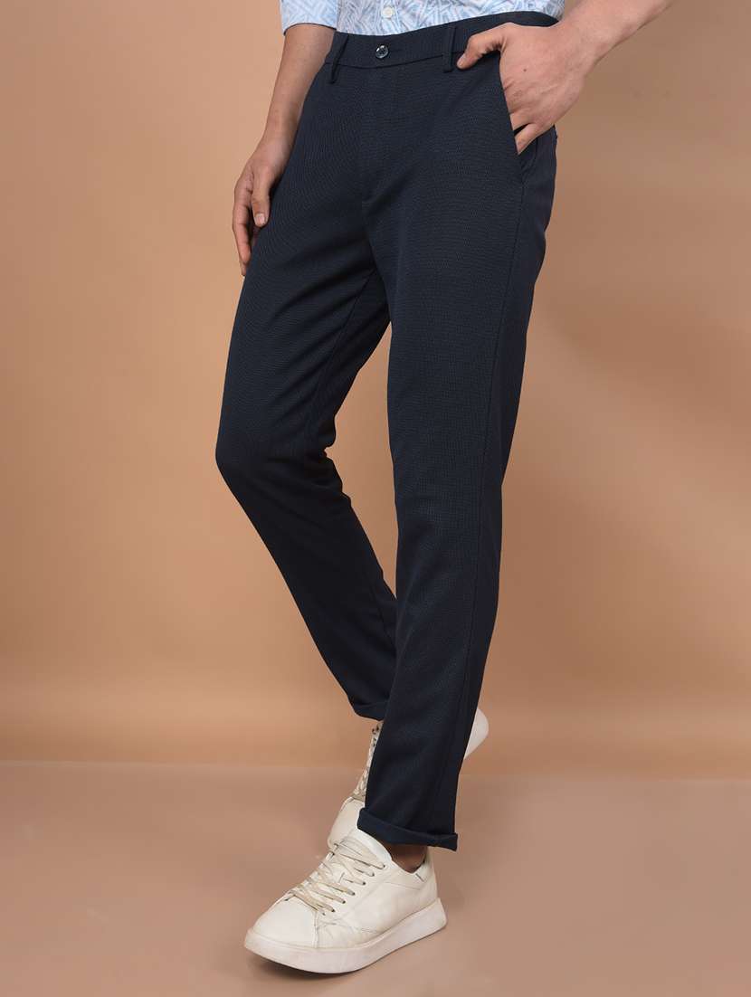 Men Solid Mid Rise Slim Fit Chinos Casual Trouser - 21881412 -  Standard Image - 2