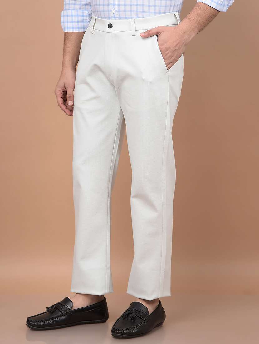 men solid mid rise slim fit chinos casual trouser - 21881415 -  Standard Image - 2