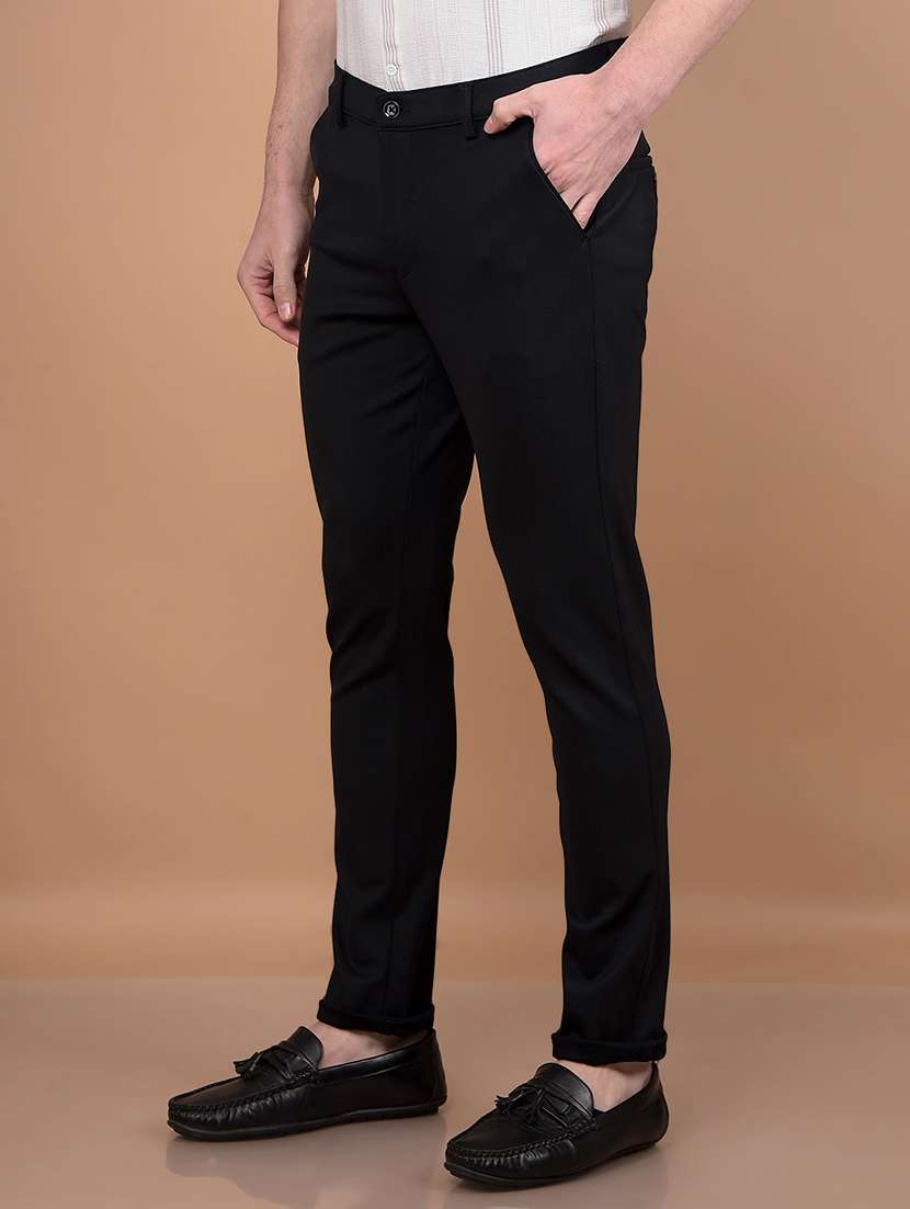 men solid mid rise slim fit chinos casual trouser - 21881417 -  Standard Image - 2
