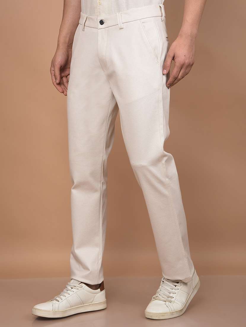 men solid mid rise slim fit chinos casual trouser - 21881425 -  Standard Image - 2