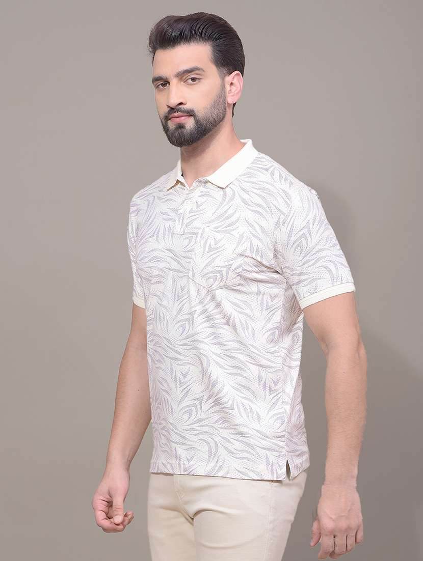 men printed short sleeve slim fit polo t-shirt - 21881439 -  Standard Image - 2