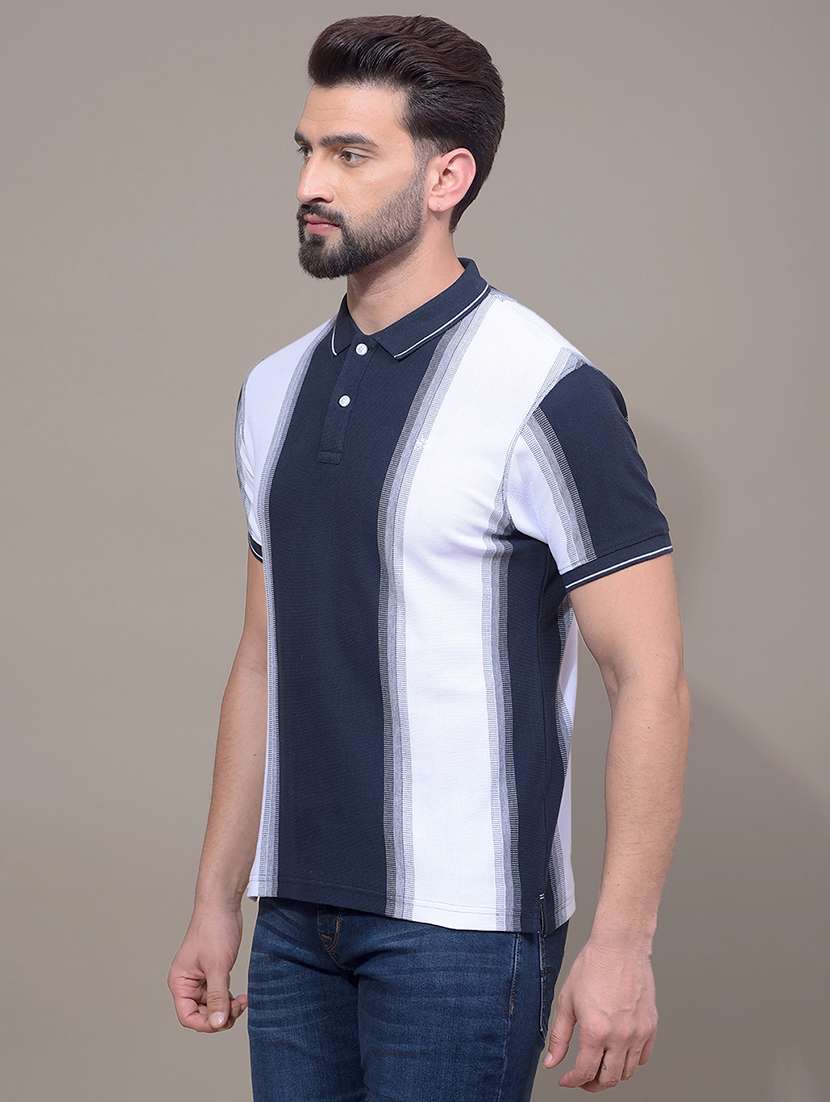 men striped short sleeve slim fit polo t-shirt - 21881454 -  Standard Image - 2