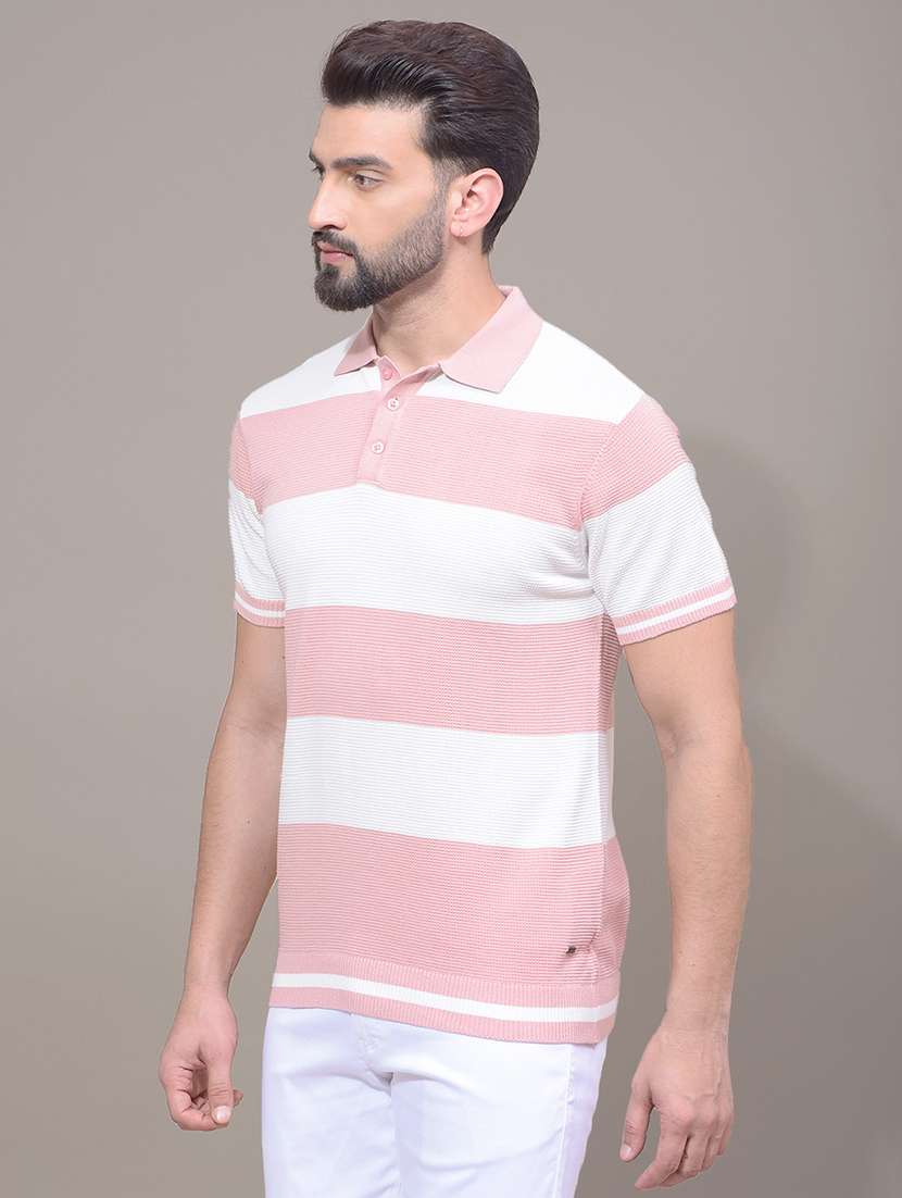 men striped short sleeve slim fit polo t-shirt - 21881457 -  Standard Image - 2