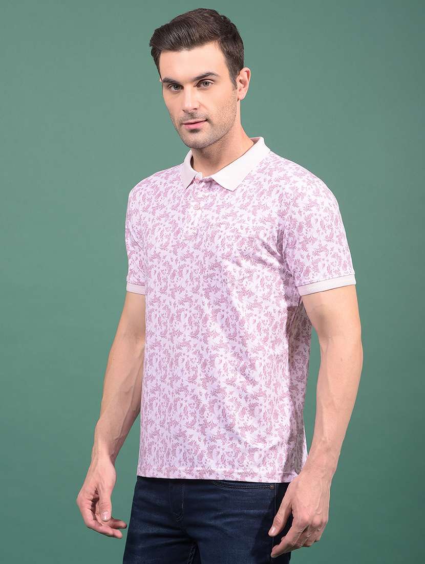 men printed short sleeve slim fit polo t-shirt - 21881458 -  Standard Image - 2