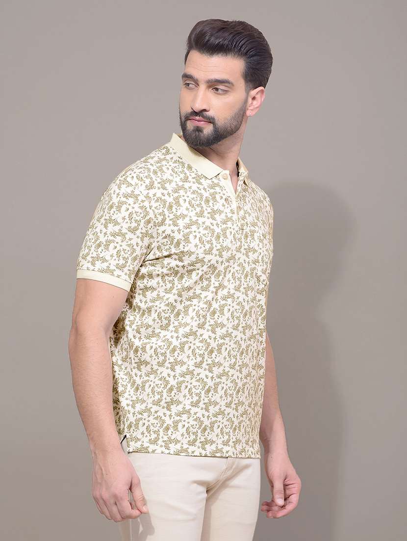 men printed short sleeve slim fit polo t-shirt - 21881459 -  Standard Image - 2