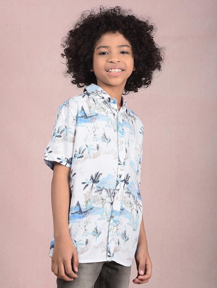 boys printed collared casual shirt - 21881477 - Standard Image - 2