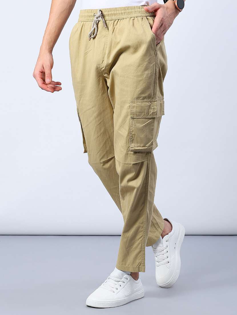 men solid mid rise regular fit cargo - 21881485 -  Standard Image - 2