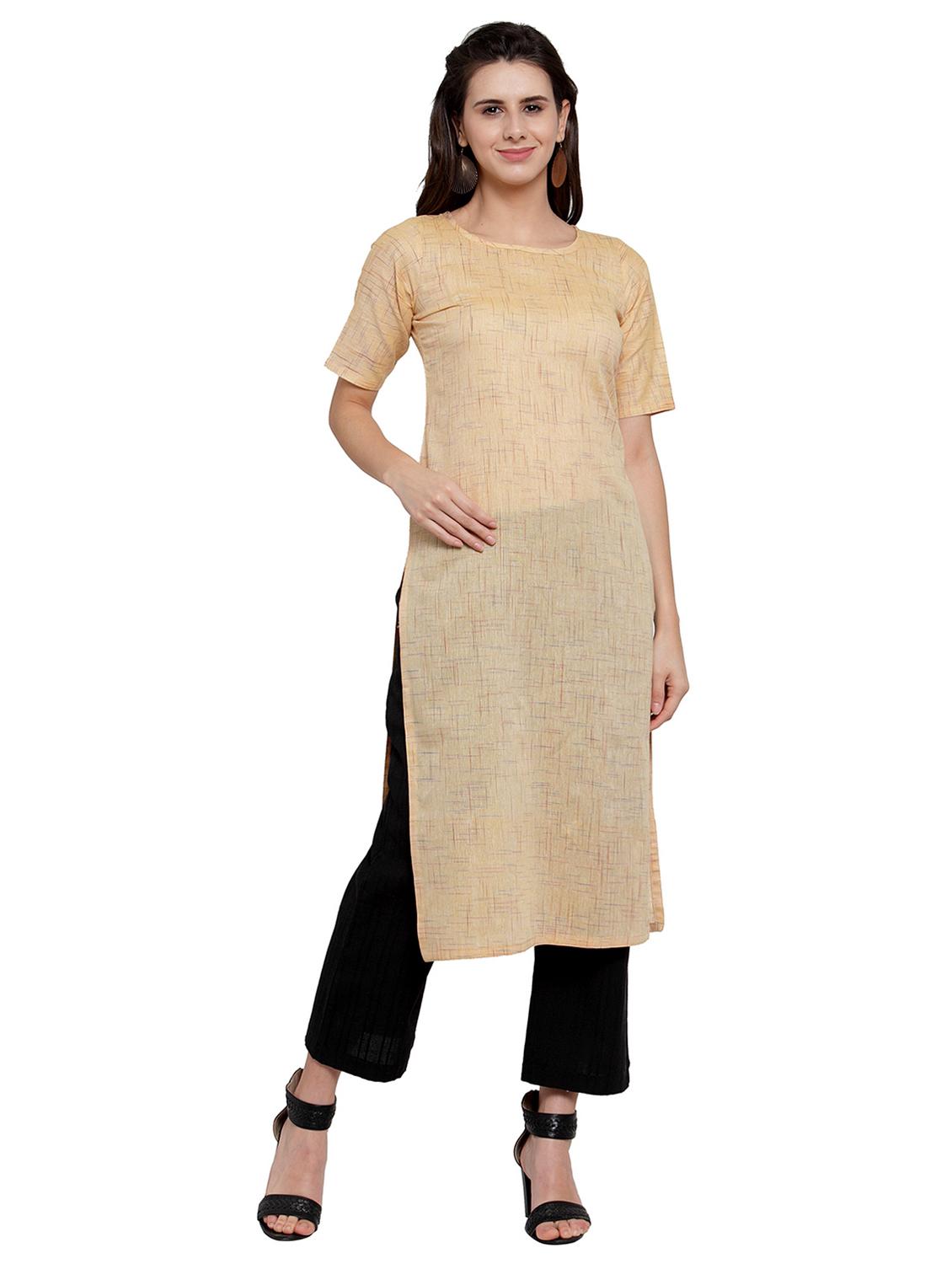 women self design short sleeve straight kurta - 21881529 - Zoom Image - 0