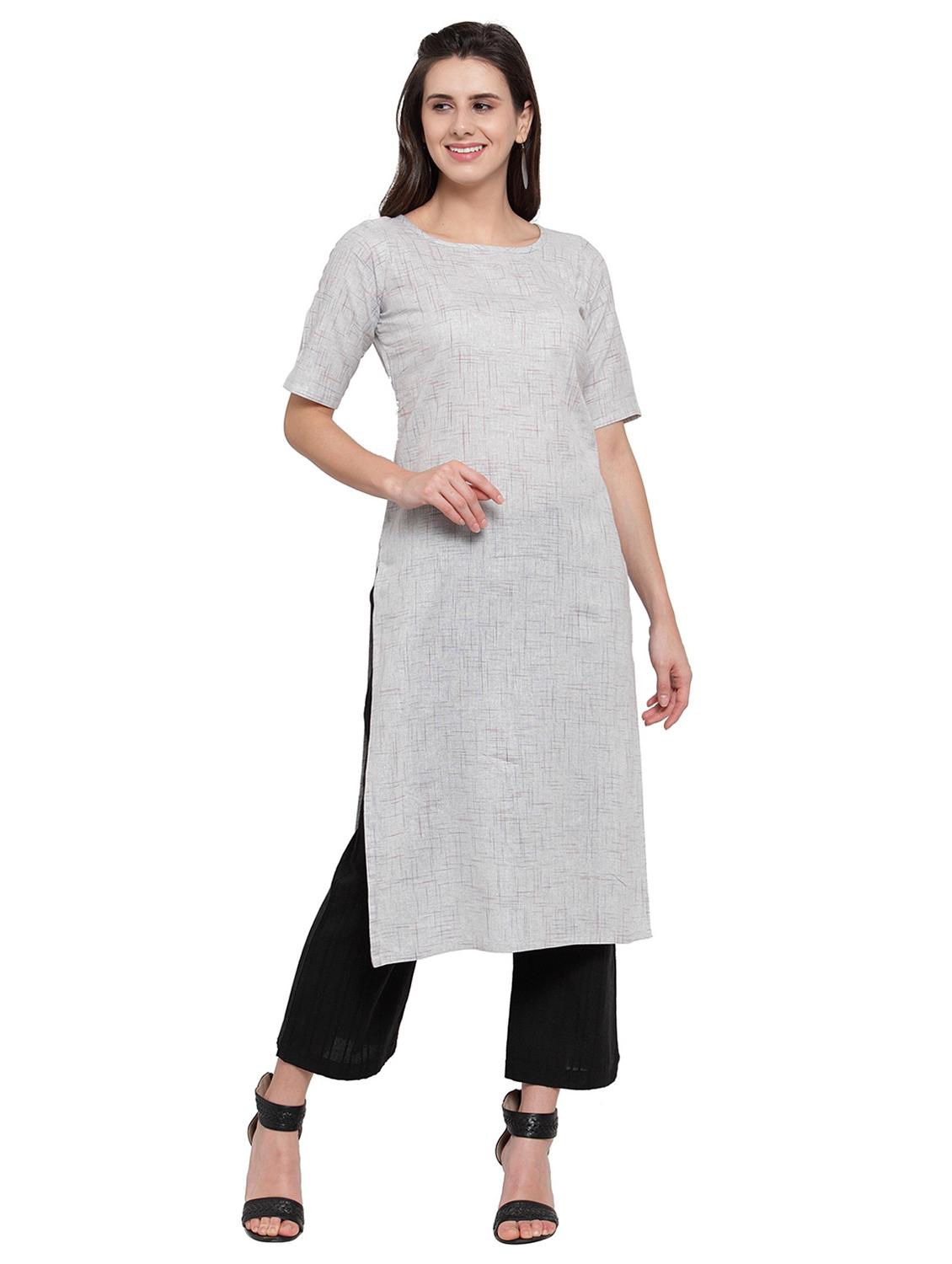women self design short sleeve straight kurta - 21881532 - Zoom Image - 0
