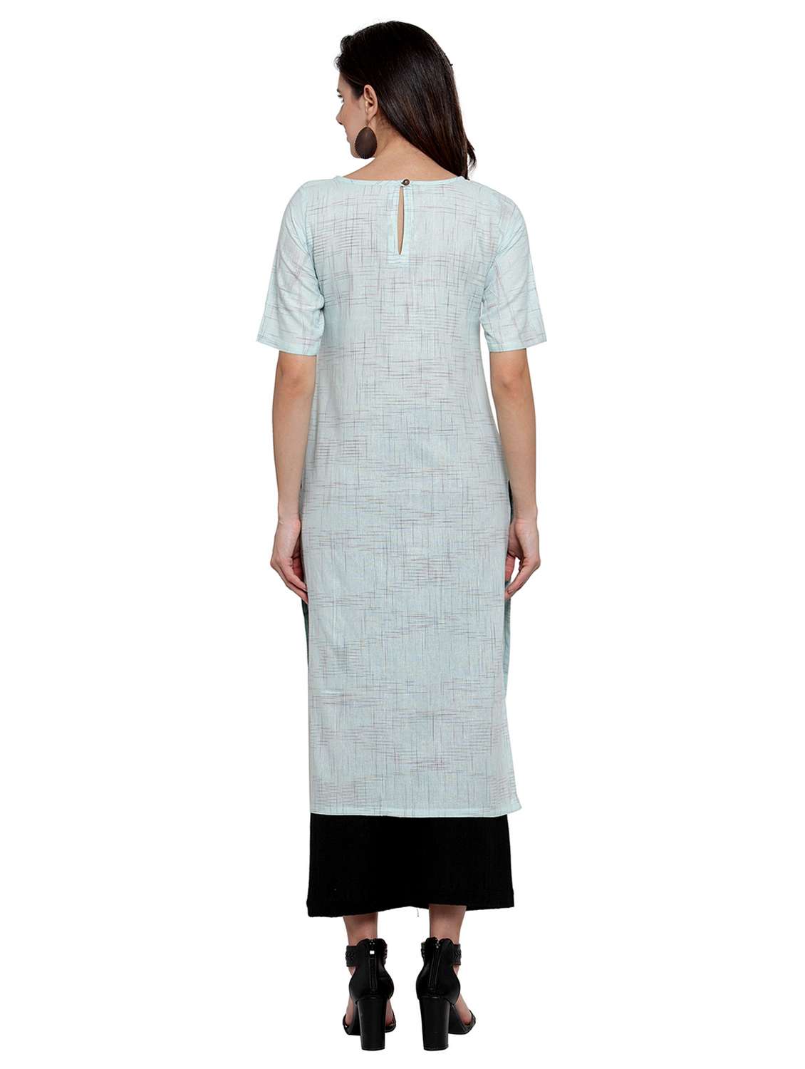 women self design short sleeve straight kurta - 21881538 -  Standard Image - 2