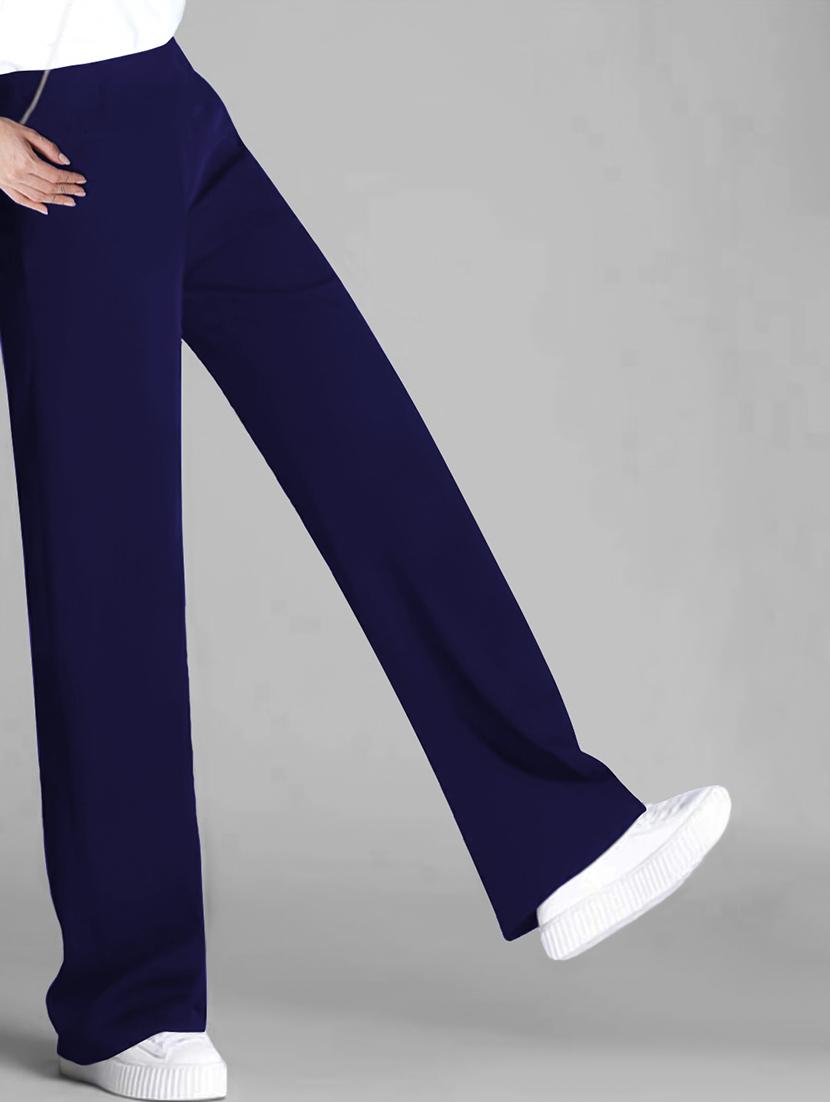 women solid high rise straight trouser - 21881589 - Standard Image - 2