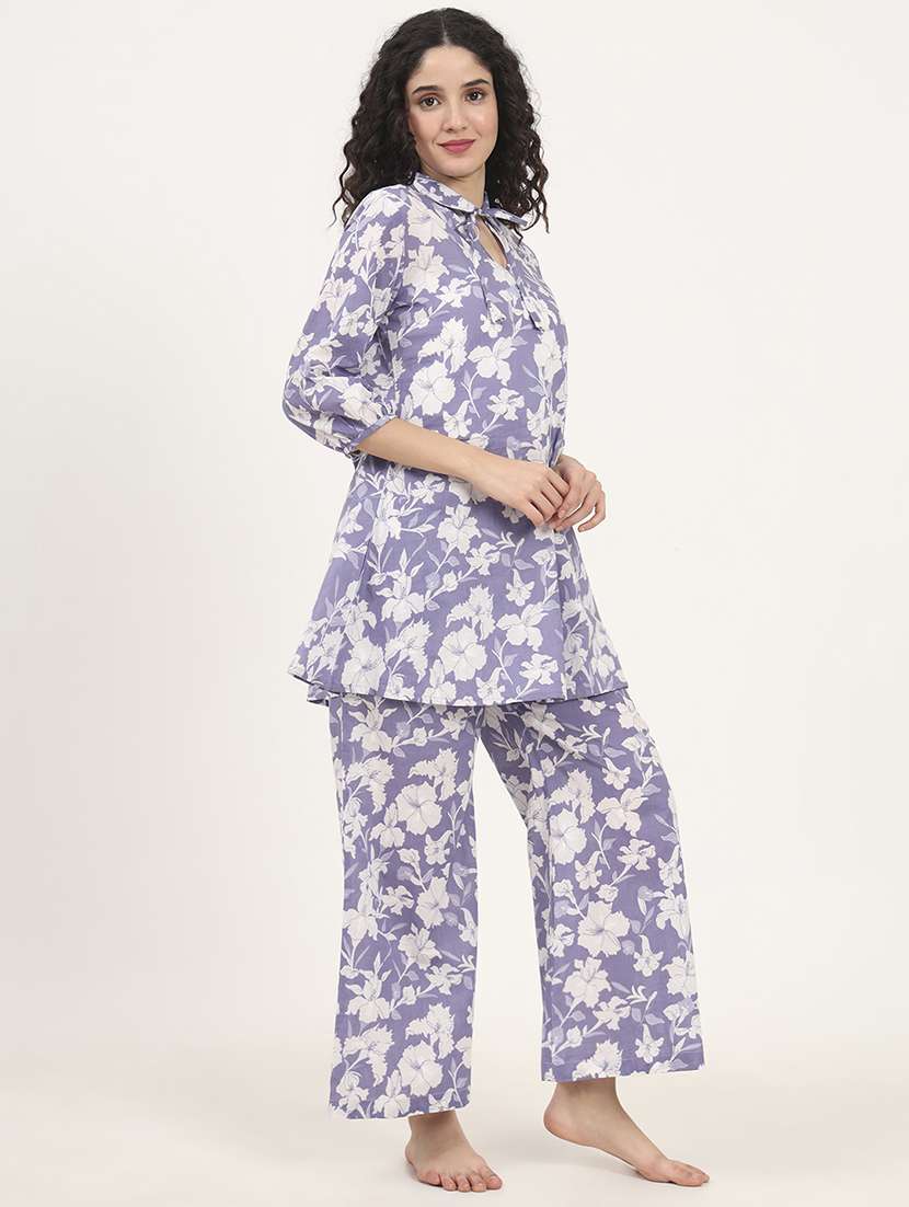 women printed nightwear pyjama set - 21881658 -  Standard Image - 2