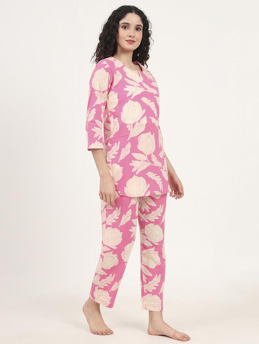 women printed nightwear pyjama set - 21881660 - Standard Image - 2