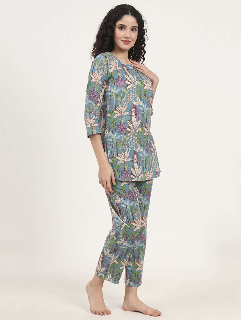 women printed nightwear pyjama set - 21881663 - Standard Image - 2