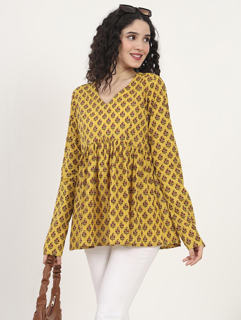 women printed long sleeves flared kurti - 21881719 - Zoom Image - 0