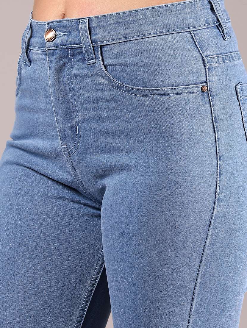 women solid high rise slim fit jean - 21881842 - Standard Image - 2