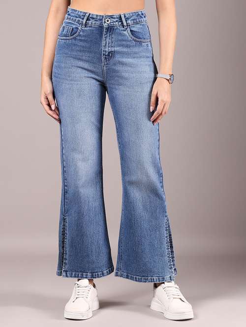 women solid mid rise bootcut jean - 21881848 -  Standard Image - 0