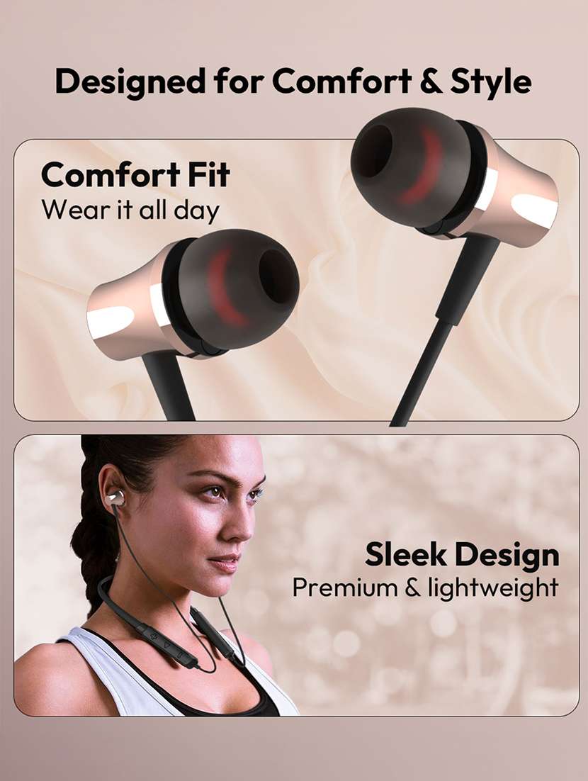 snapup musique b313 bluetooth wireless neckband (metallic black) - 21882701 -  Standard Image - 2