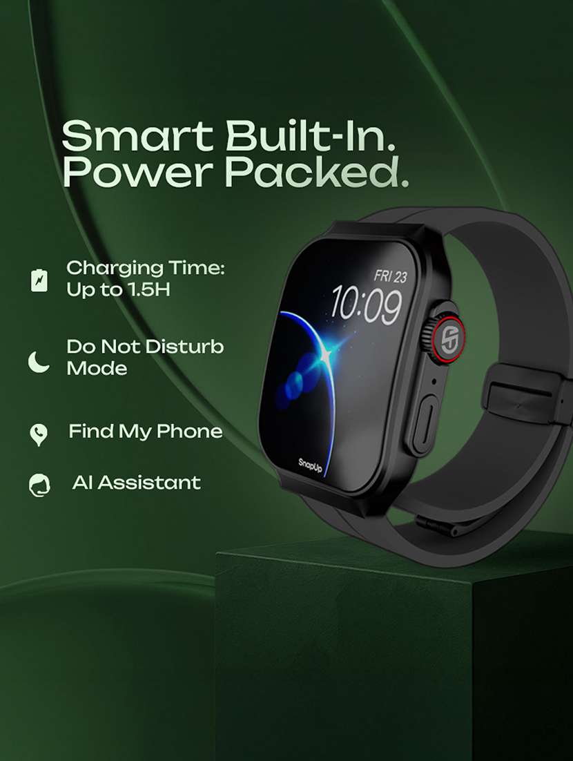 snapup arc x bluetooth calling curved amoled smartwatch (metallic black) - 21882719 -  Standard Image - 2
