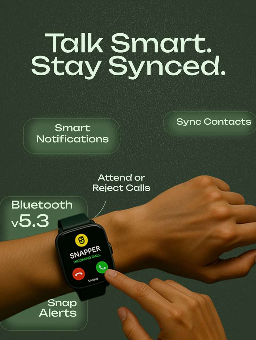 snapup arc x bluetooth calling curved amoled smartwatch (black blue) - 21882720 -  Standard Image - 2