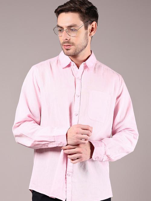 men solid collared long sleeve casual shirt - 21885305 - Standard Image - 0