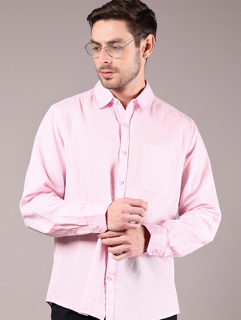 men solid collared long sleeve casual shirt - 21885305 - Zoom Image - 0