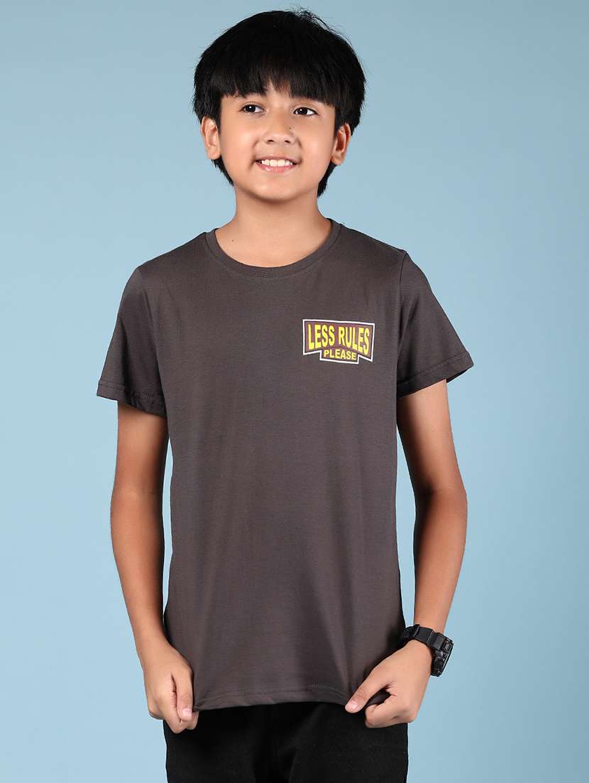 boys front & back printed round neck t-shirt - 21885956 -  Standard Image - 2