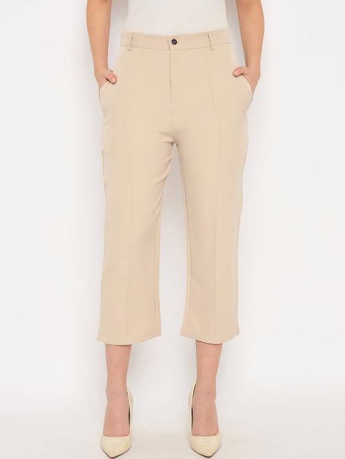 women solid high rise cigarette pants  - 21887806 -  Standard Image - 0