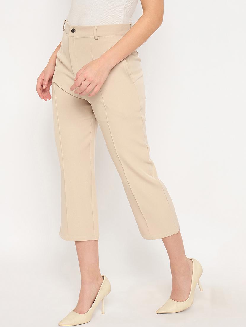 women solid high rise cigarette pants - 21887806 - Standard Image - 2