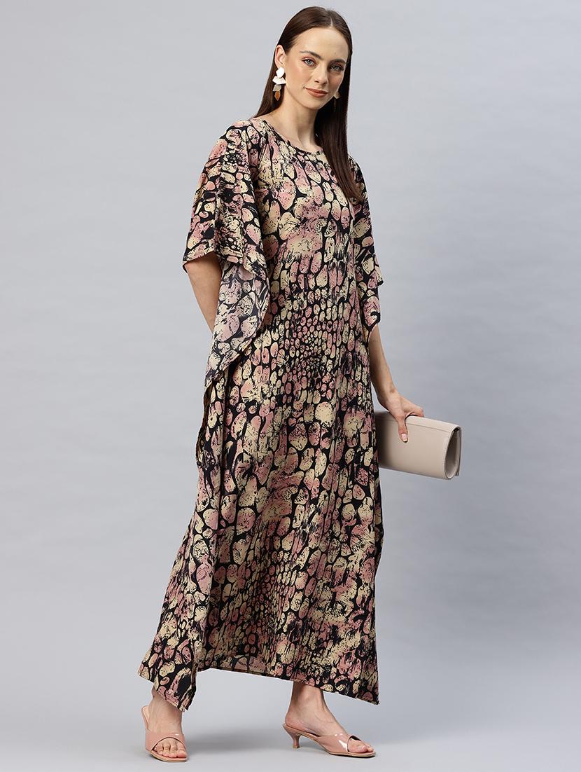 women printed relaxed fir kaftan dress