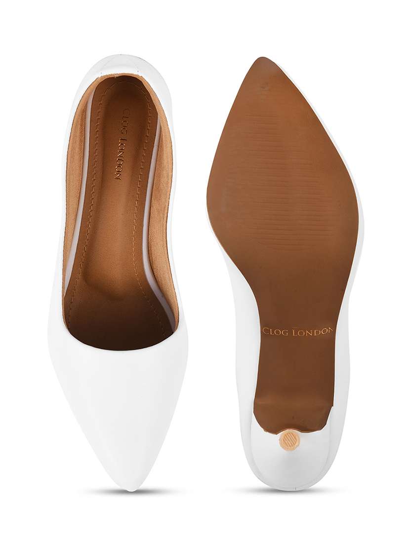 Women White Slip On Pump