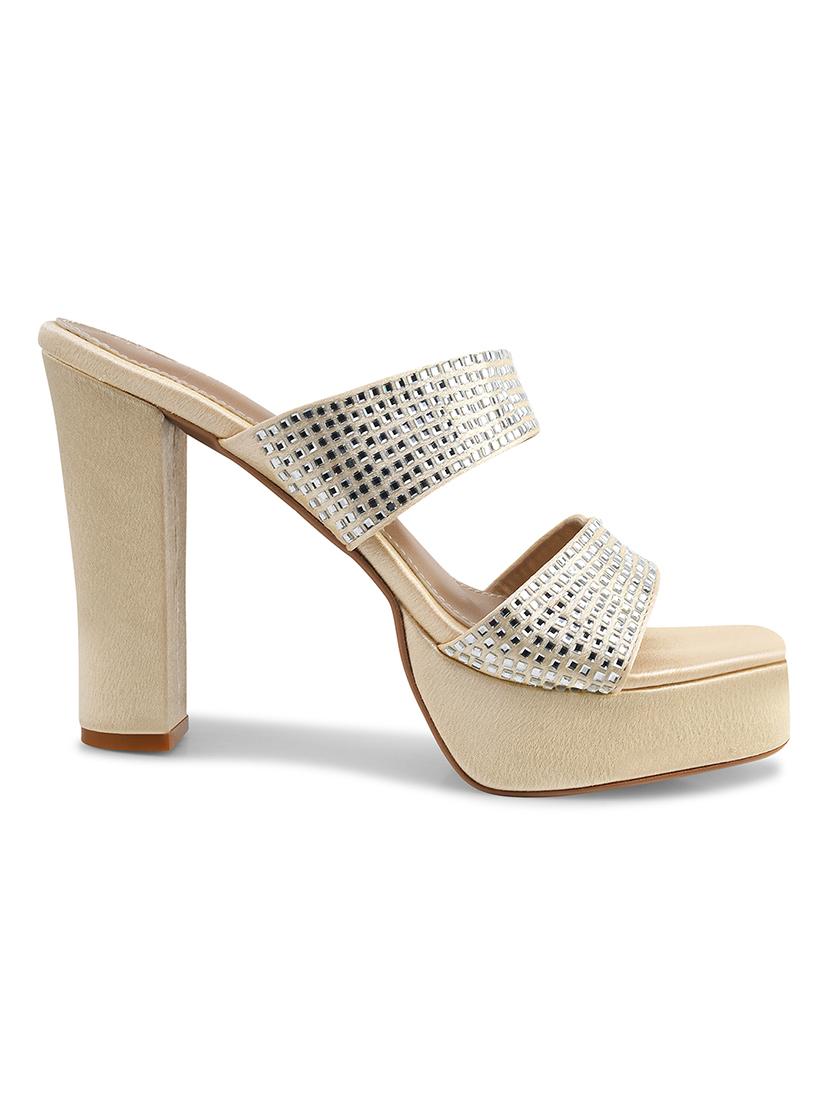 women gold slip on sandal - 21887833 - Standard Image - 2