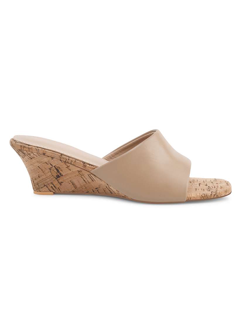 women beige slip on wedge - 21887848 -  Standard Image - 2