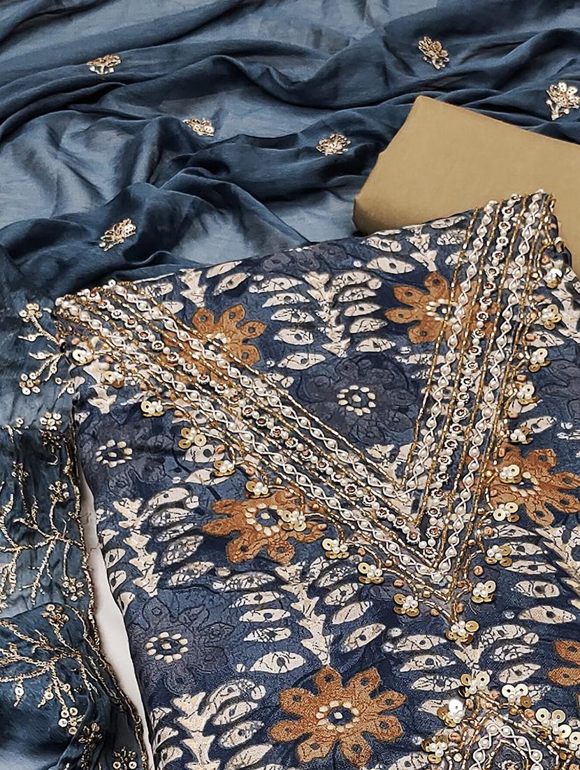 women embroidered unstitched suit set - 21887887 - Standard Image - 2