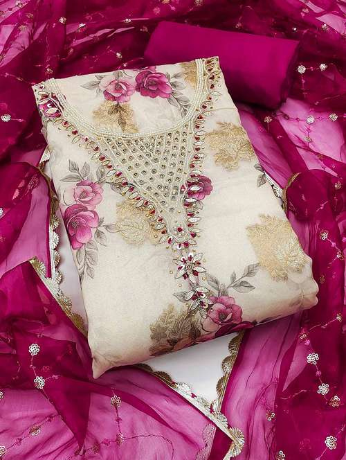 women embroidered unstitched suit set - 21887893 -  Standard Image - 0