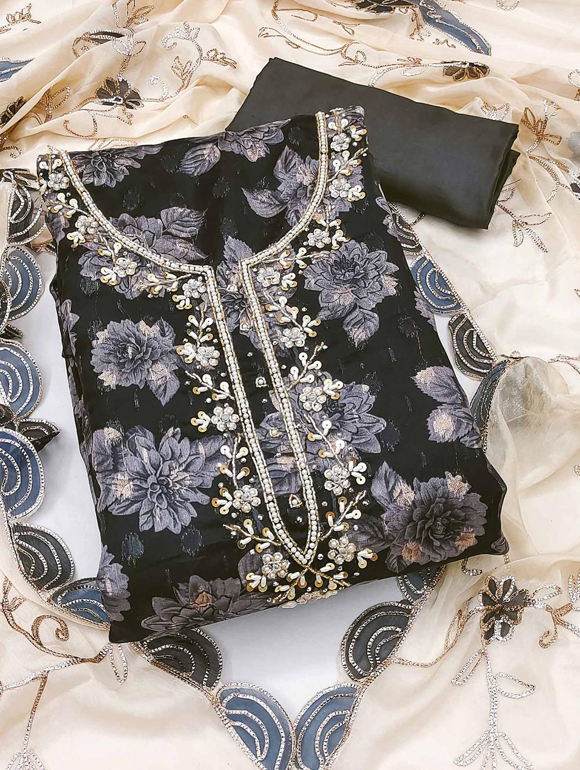women embroidered unstitched suit set - 21887911 -  Zoom Image - 0