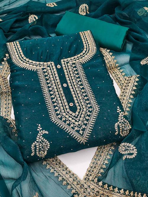 women embroidered unstitched suit set - 21887962 - Standard Image - 0