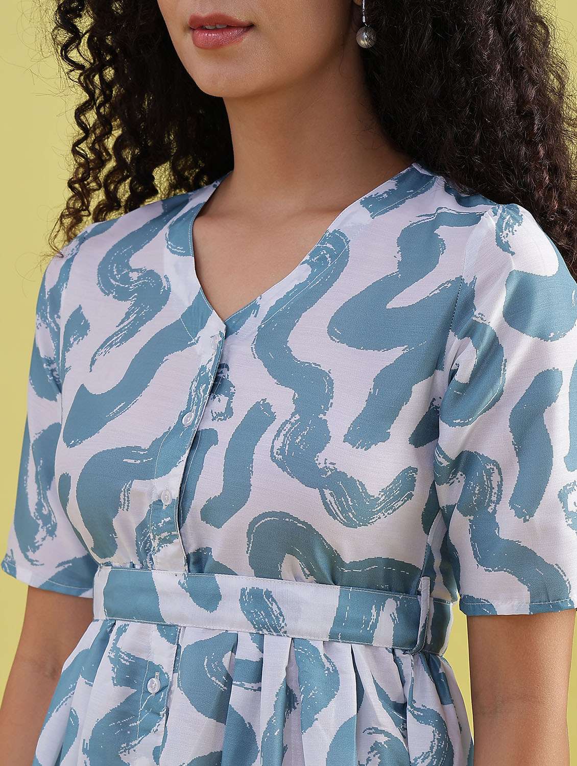 Women Printed V Neck Fit & Flare Dress - 21898821 -  Standard Image - 2