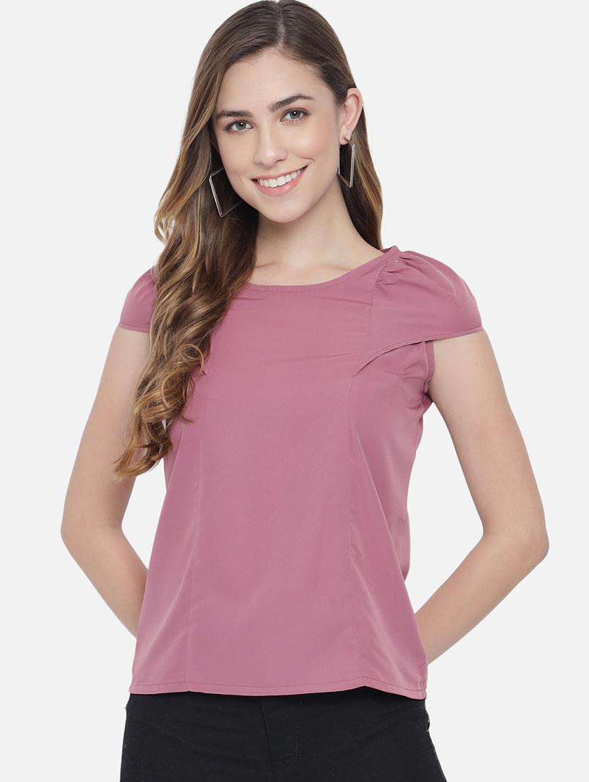 women solid cap sleeves regular top - 21898936 - Zoom Image - 0